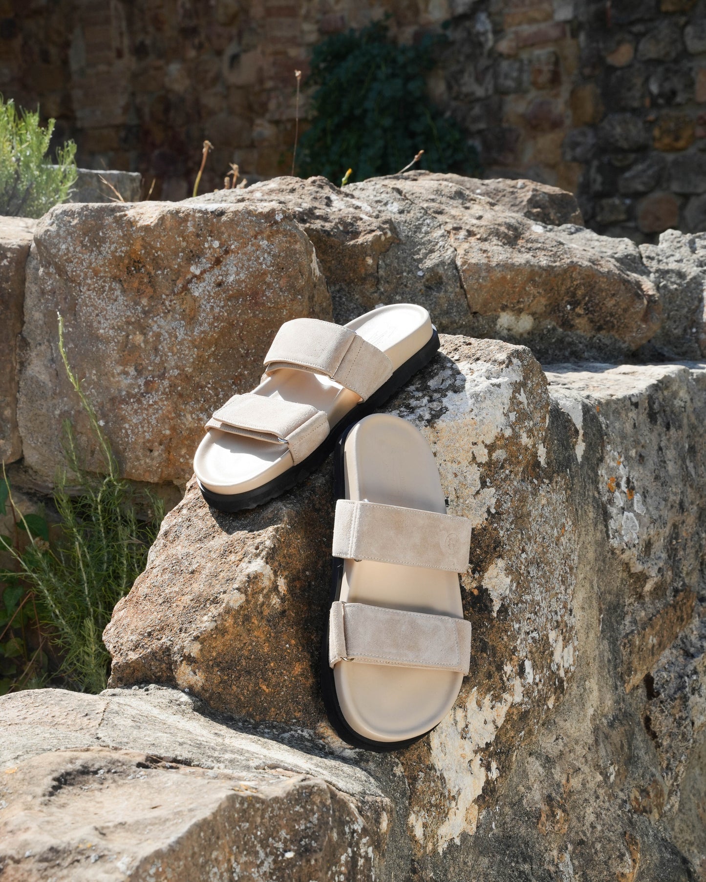 Male Two-Strapped Sandals Cappuccino