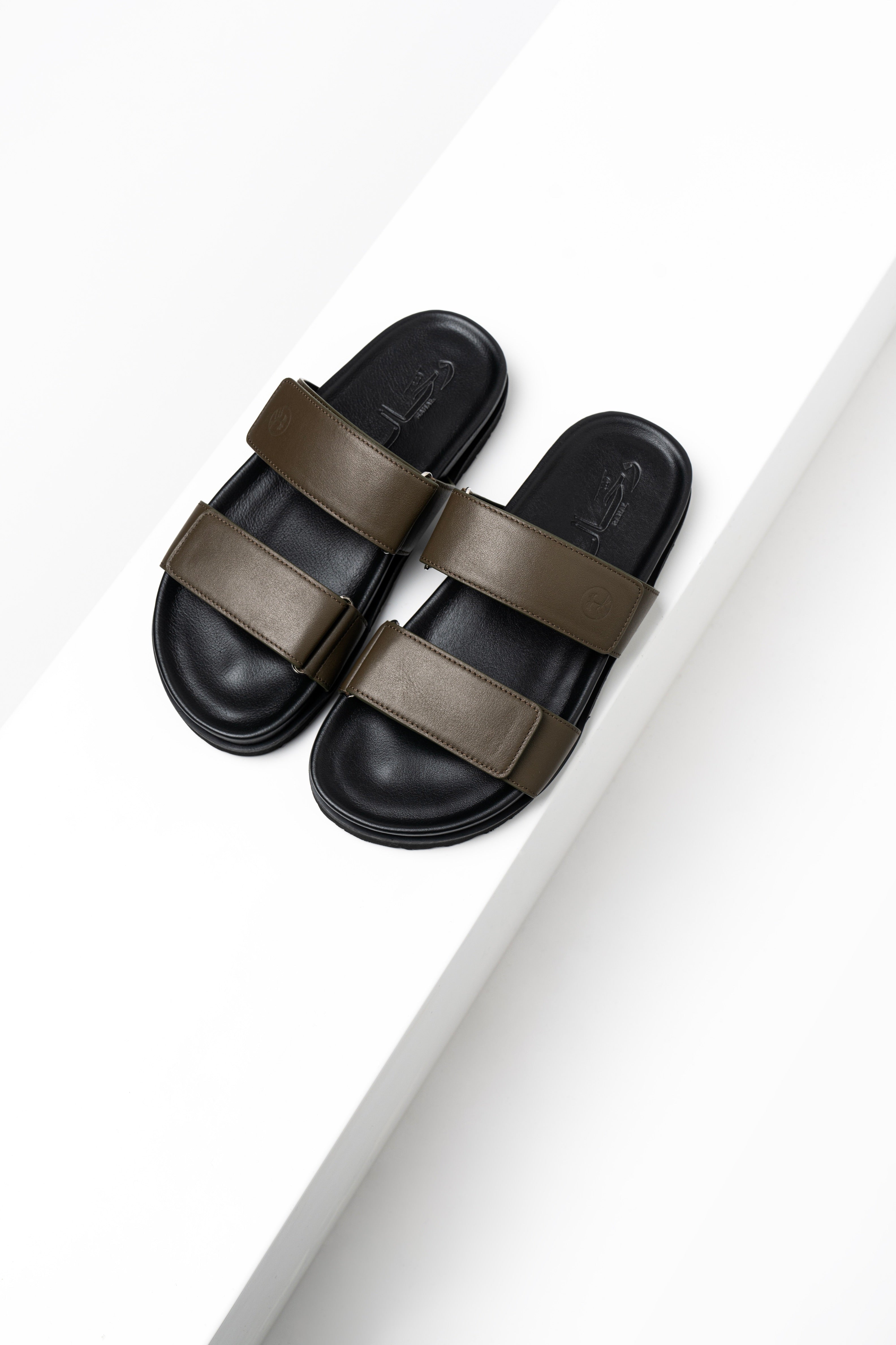 Male Two-Strapped Sandals Truffle Green